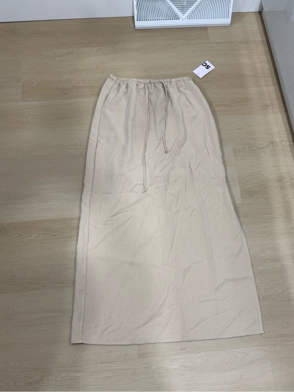 SO Beige Drawstring Midi Skirt